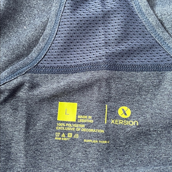 NWT Xersion Navy Racerback Tank Top. Size large. 100% polyester. - Picture 3 of 4